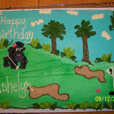 Gorilla Playing Golf In The Jungle