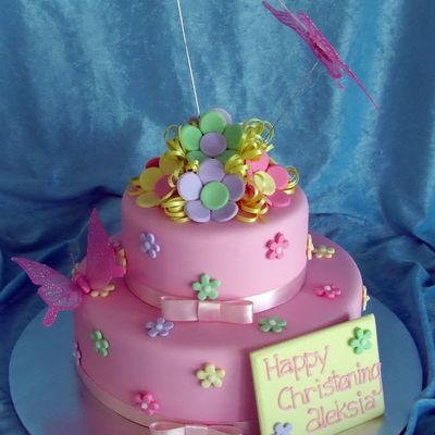 Round Cake For A Christening