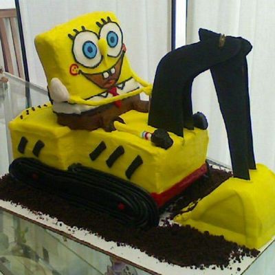 Spongebob On Excavator