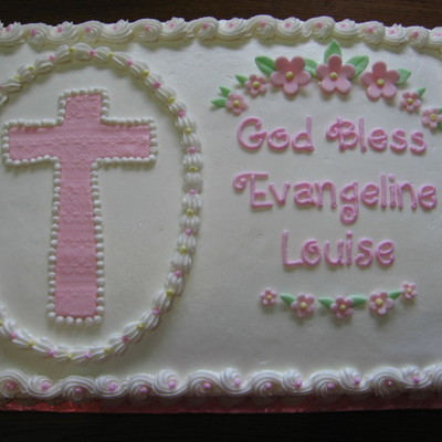 Baby Girl Christening Cake