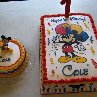 Mickey Mouse 1St Birthday Cake & Smash Cake