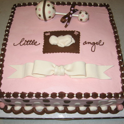 Pink & Brown Baby Shower Cake