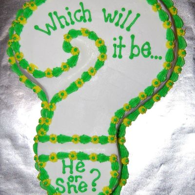 Question Mark Baby Shower Cake