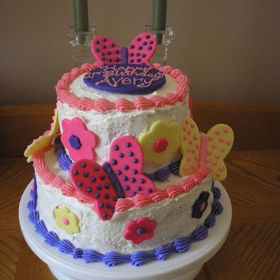 Butterfly First Birthday Cake