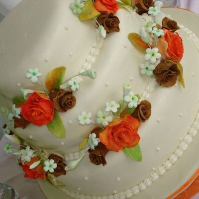 Autumn Colour Wedding Cake