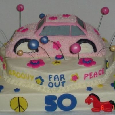50Th Birthday Cake For An "old Hippie"