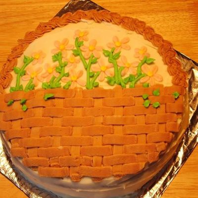 Basket With Pink Daisys