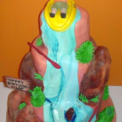 White Water Rafting Birthday Cake