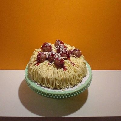 Spaghetti And Meatballs Cake