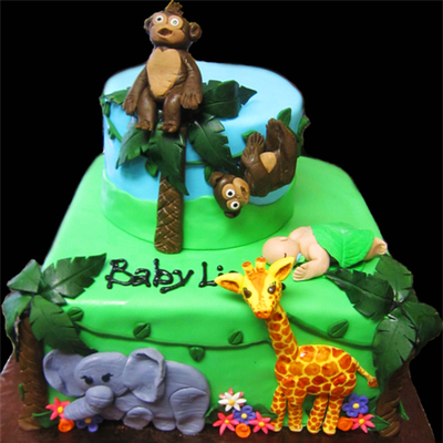 Jungle Themed Baby Shower Cake