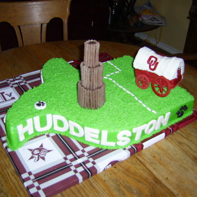 Texas A&m And Oklahoma University Graduation Cake