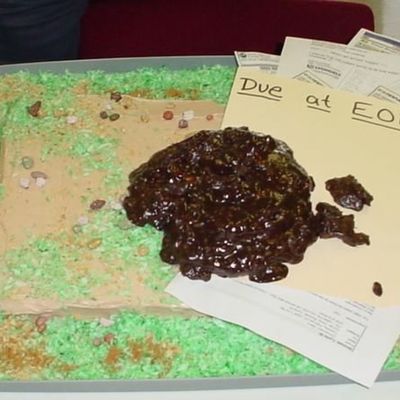 Cow Pie Farewell Cake