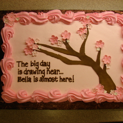 Cherry Blossom Baby Shower Cake