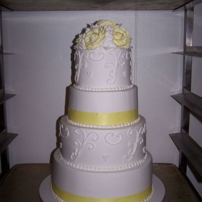 Yellow Roses And Ribbon