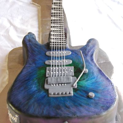 Hand Painted Guitar Cake