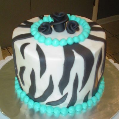 Zebra Print Birthday Cake