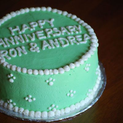 Green Anniversary Cake