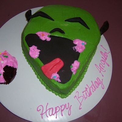 Gir Eating A Cupcake