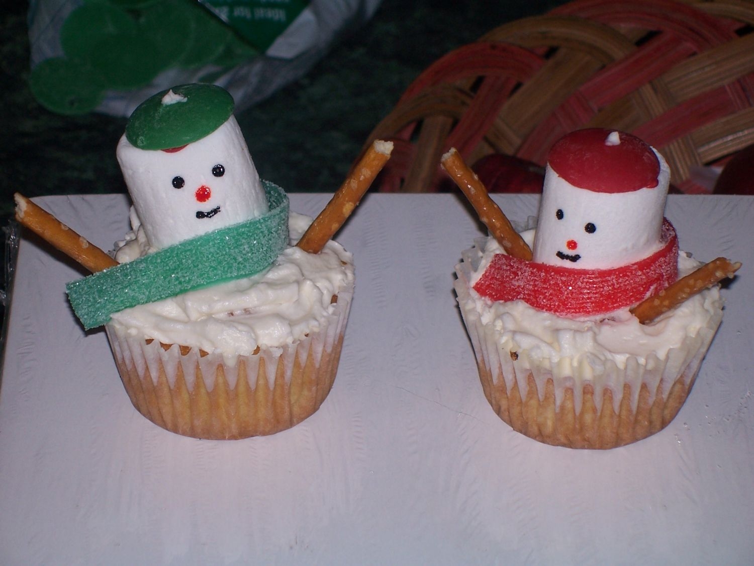School Snowman Cupcake Treats