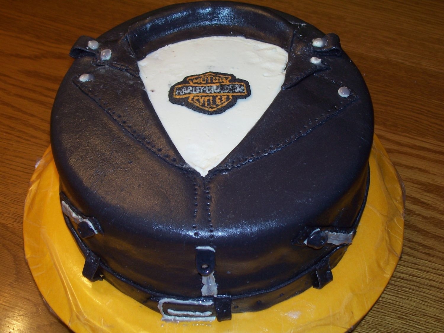 Leather Jacket With Harley Sign