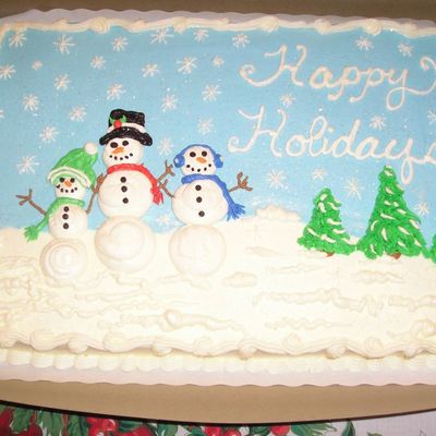Snowmen Holiday Cake