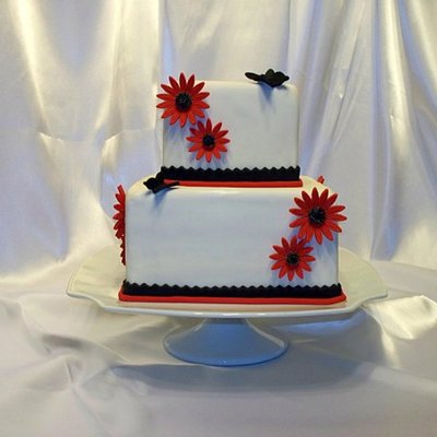 Wedding Shower Cake For Black & Red Wedding