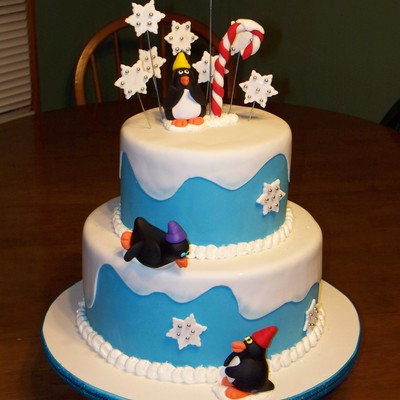 Christmas Penguin Cake