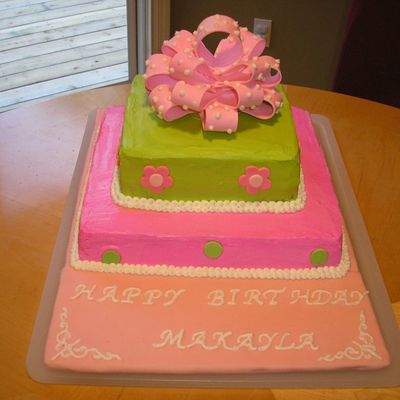 Buttercreme With Fondant Accents. Bow Is Premade From Wilton