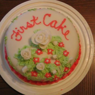 My Very First Cake...i Got Very Daring And Used Fondant!