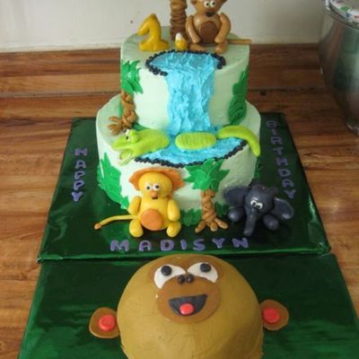 Jungle Themed 1St Birthday Cake