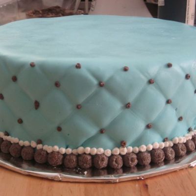 Blue And Brown Shower Cake