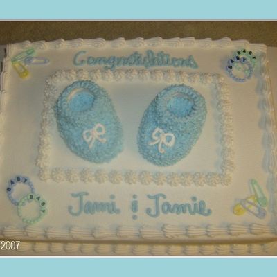 Baby Bootie Shower Cake