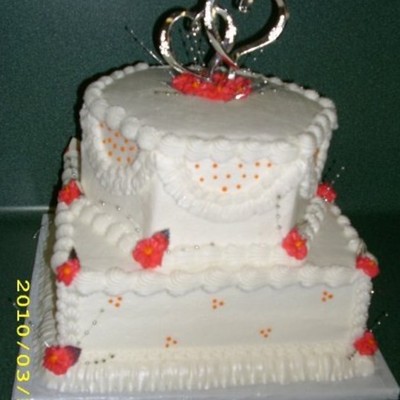 Pink/orange Shower Cake