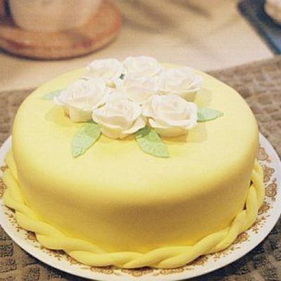 Yellow Fondant Cake