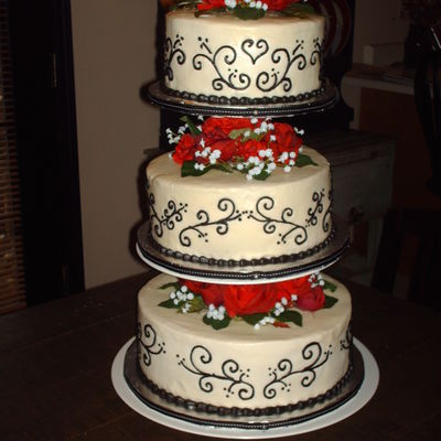 White With Black Scrolls