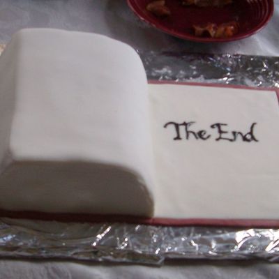 "the End" Book Cake
