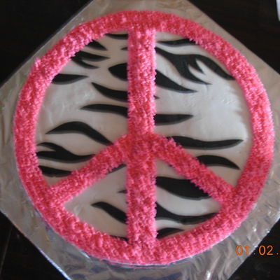 Zebra/peace Cake