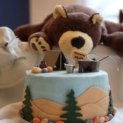 Fishing, Camping Baby Cake