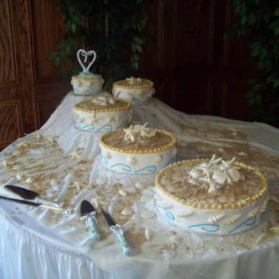 Beach Theme Wedding Cake