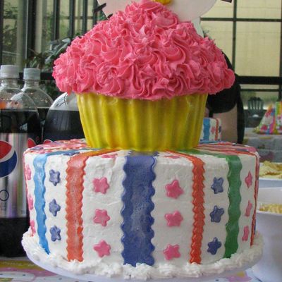 Hello Kitty Giant Cupcake Cake