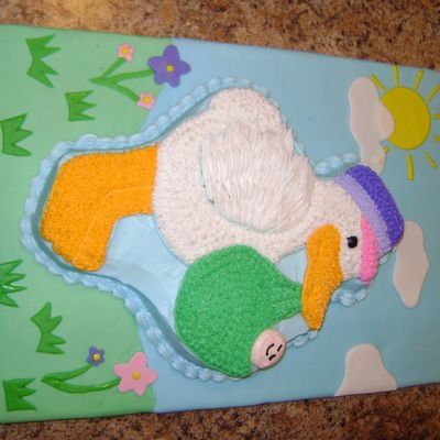 Stork Baby Shower Cake