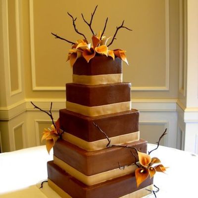 Caramel And Choc With Calla Lillies