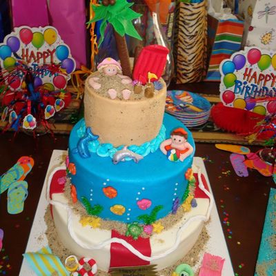 Happy Birthday Beach Cake