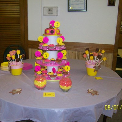 Monkey Cake And Cupcake Tower