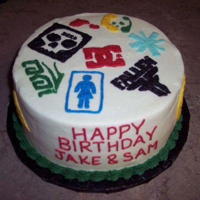 Skateboard Company Logos Birthday Cake