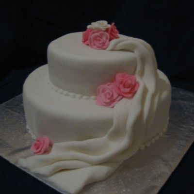 Rose And Swag Cake