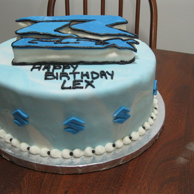 Sportbike/suzuki Theme Birthday Cake