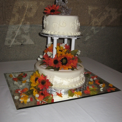 Fall Sunflower Wedding Cake