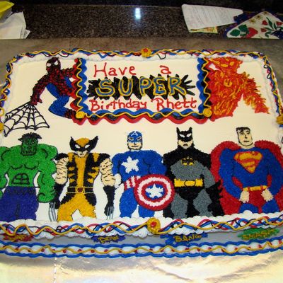 Superheroes Birthday Cake