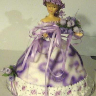 Purple Rose Doll Cake